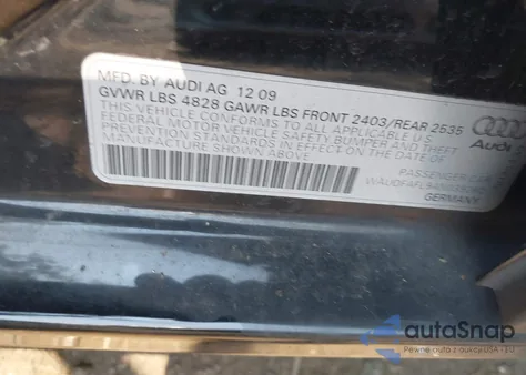 2010 Audi A4 2.0T Premium z USA, uszkodzony, nr VIN WAUDFAFL9AN039260